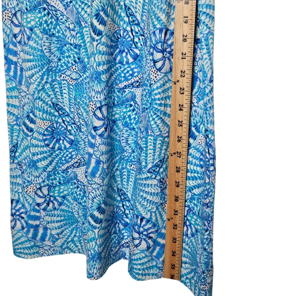 Lilly Pulitzer Blue White Seashell Print Cotton Casual Dress S Novelty Coastal - Picture 7 of 9
